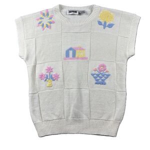 Country Suburbans Women Vintage 90s Sweater Knit Cottagecore Coquette Large M222